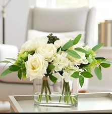 Nearly Natural Faux 10” Mixed Rose & Hydrangea Arrangement,Artificial Flowers picture