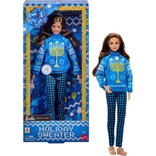 2026 Barbie Signature LIGHT UP Holiday Sweater Hannukah Doll picture