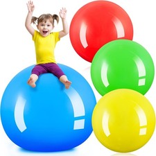 Jenaai 4 Pcs 30 Inch Big Bounce Ball Large Rubber Ball Giant Inflatable Kickb... picture