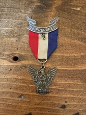Vintage 90s EAGLE SCOUT Boy Scouts of America Rank MEDAL BSA Scouting Badge Pin picture