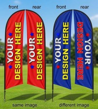 DOUBLE SIDED CUSTOM PRINTED Premium quality swooper feather flag banner sign picture