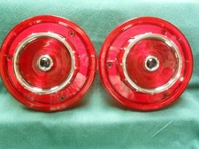 1956 FORD TAIL LIGHT LENSES WITH GLASS BLUE DOTS CUSTOMLINE FAIRLANE T-BIRD PAIR picture