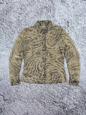 Vintage Y2K Sheer Mesh Zebra Print Glitter Shirt picture