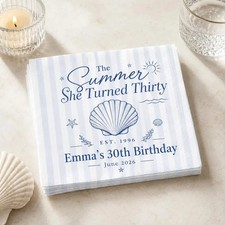 Personalized The Summer I Turned Thirty Napkins, Custom 30th Birthday NAPKTV0042 picture