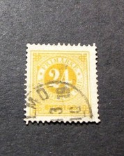 Sweden  Stamp Scott#  34a  Numeral Value 1883  L99 picture