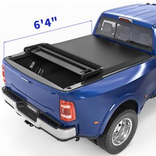 4 Fold 6.4' Bed Soft Tonneau Cover For 2003-2026 Dodge Ram 1500 2500 3500 Truck picture