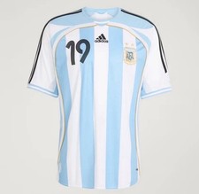 Adidas Argentina Authentic 2006 Soccer Jersey Messi Men's Size Large WhiteJN3708 picture