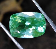 Cushion 15 Ct Natural Ceylon Green Color Sapphire Certified Loose Gemstone picture