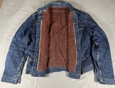 50s 60s JCPenney Foremost Selvedge Blanket Lined Jean Jacket True Vintage 1960s picture