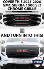 2023-2026 GMC Sierra 1500 SLT Gloss Black Grille Overlay Grill Covers Front Trim picture