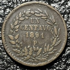 Rare Potosi Mint Mexico 1891-Un Centavo, Pi Mint mark picture