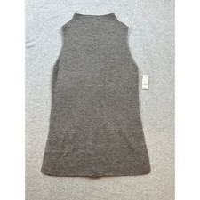 Dip Nu Historics Womens Ribbed Mock Neck Sleeveless Sweater Heather Gray Small picture
