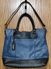 Tignanello Blue & Black Tote Bag Purse picture