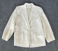 Norwester Womens VTG Blazer Cream White One Button Rayon Blend Lightweight 11/12 picture