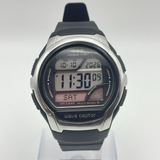 CASIO Wave Ceptor WV-58J Digital Watch Multiband 5 Black Silver Used Japan picture