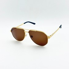 Cartier CT0461S Gold Aviator Brown Lens Sunglasses 60-14-145 picture