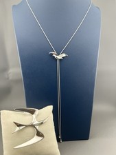 Vintage Necklace Brooch Lot Avon Sarah Coventry Seagull Lariat Silver Tone 27” picture