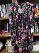 Roaman’s Womens Button Front Flowing, Flowery Lightweight Blouse 3x NWT picture