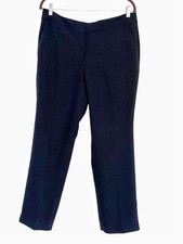 Talbots Curvy Straight Leg Pants Size 10 Petite Navy Blue Lined picture
