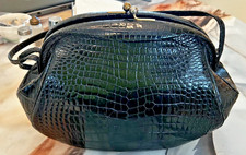 Late 1950's - Early 1960's Nettie Rosenstein Black Alligator Purse picture