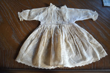 Antique Fancy Swiss dot Cotton Dress for French or German Bisque Doll Handmade picture