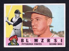 1960 Topps Baseball Card #55 Bill Mazeroski HOF Pittsburgh Pirates EX-MT picture