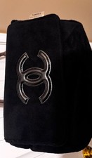 CHANEL Black Logo Shoulder Bag Silver Hardware Magnetic Closure Adjustable Strap picture