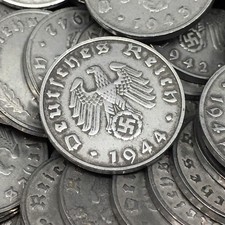 Rare World War 2 Germany Zinc 1 Reichspfennig 5 Coin Lot Circulated picture