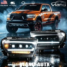 VLAND FULL LED Headlights For Dodge Ram 1500 2019-2024 W/Sequential Indicator X2 picture