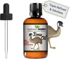 Australian Emu Oil 4oz Natural Triple Refined by Mayan’s Secret Glass bottle picture