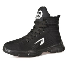 SUADEEX Steel Toe Boots For Men Safety Work Shoes Construction Breathable Black picture
