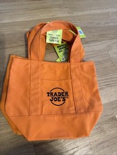 New Trader Joe’s Limited Edition Mini Canvas Tote 2025 Halloween Orange & Black picture