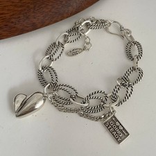 Solid 925 Sterling Silver Bracelet for Women | Vintage Handmade Simple Bangle picture