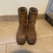 UGG Australia Classic Short Brown Suede Mid-Calf Pull-On Faux Fur Lined US 10 picture