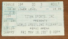 TITAN WWE WWF LIVE EVENT PEPSI ARENA 5/16/97 TICKET STUB ROCKY MAIVIA EARLY ROCK picture