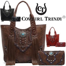 Western Purse Women Western Fringe Tote Bag Country Handbag Shoulder Bag Wallet picture