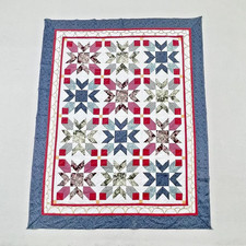 Handmade Heritage Rose Garden Cotton Patchwork quilt top/topper Twin Size picture