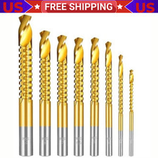 6 Pack Titanium Coated HSS Twist Drill Bits, 3-8Mm Serrated Side Cutting Drill picture