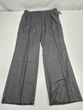 VTG Gianelli Atlantic Dress Pants Mens 38x36 Gray Wool Pleated Classic Fit NWT picture