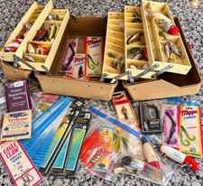 Vintage Old Pal Tackle Box LOADED Fishing Lures Heddon Cordell Arbogast Mepp LOT picture