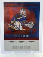 2020-21 UD Credentials Joel Hofer Debut Ticket Access #117 Red 179/199 Rookie picture