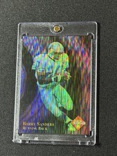 Barry Sanders 1995 Collector's Edge Excalibur 22K Raindrop Prism Dual Sided SSP picture