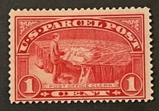 TRAVELSTAMPS: 1913 US SCOTT #Q1 ,1c PARCEL POST OFFICE CLERK MNH Glazed Gum picture