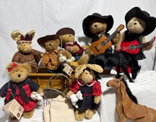 Vtg Boyds Bears Western Country Lot - 7 Plush, 2 Horses, Wagon - Adult Collector picture