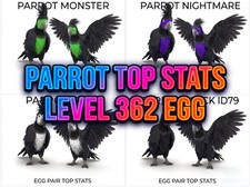 PARROT Top Stats Egg Pair Level 362 -  Ark Ascended PVE Official Crossplay picture