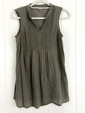 J Jill Gray 100% Cotton Lightweight Flowy Capsule Sleeveless Blouse Med picture