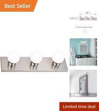 Classic 3-Light Bathroom Vanity Light with Warm White Glow – Satin Nickel Design picture