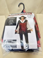 Men's Halloween Costume Vampire New Med 32/40 Shirt W/Vest, Cape, & Medallion picture