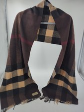 BURBERRY SCARF SHAWL AUTHENTIC BEIGE BROWN LOGO picture