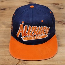 Vintage Auburn Tigers Hat Snapback Spell Out Tailsweep Graffiti 90s College picture